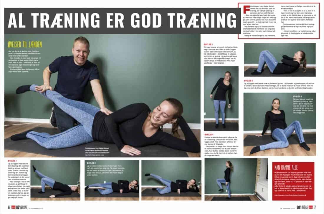 Artikel fra EB af fysioterapeut i Sydhavn der viser øvelser.
